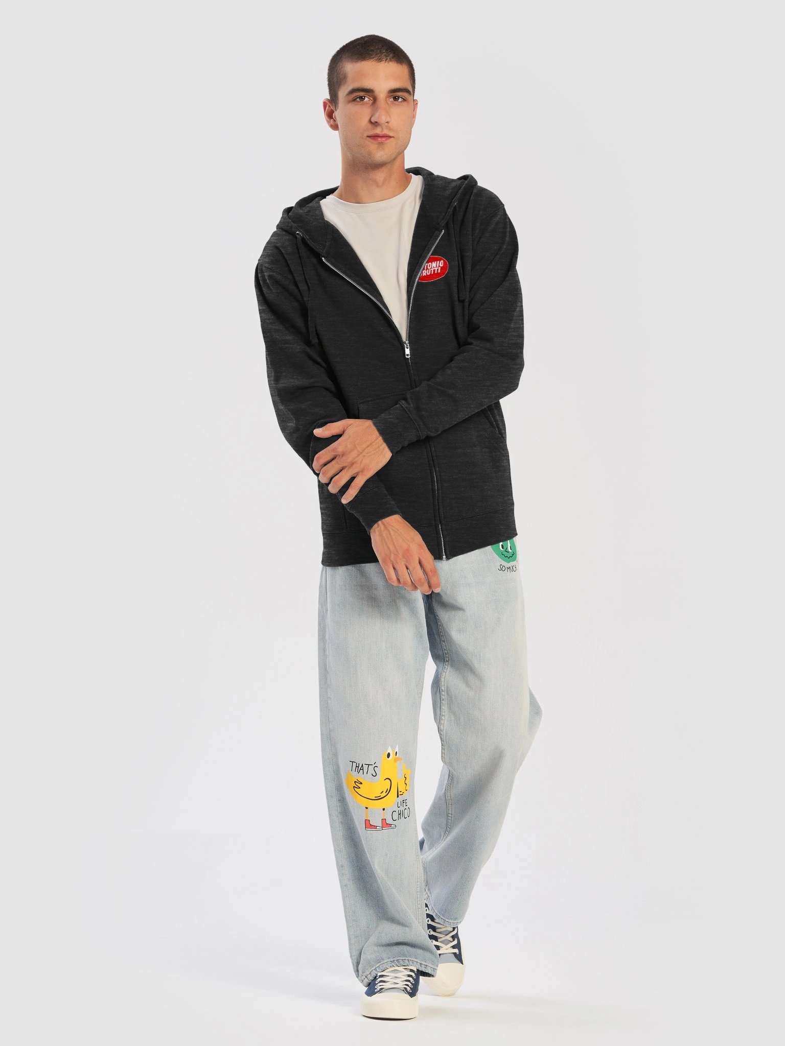 Antonio Drutti Red Oval Logo Zip Hoodie product image (9)