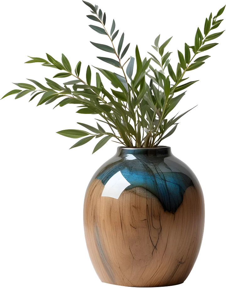 Celestial Grace – Boho Chic Vase with plant PNG product image (1)