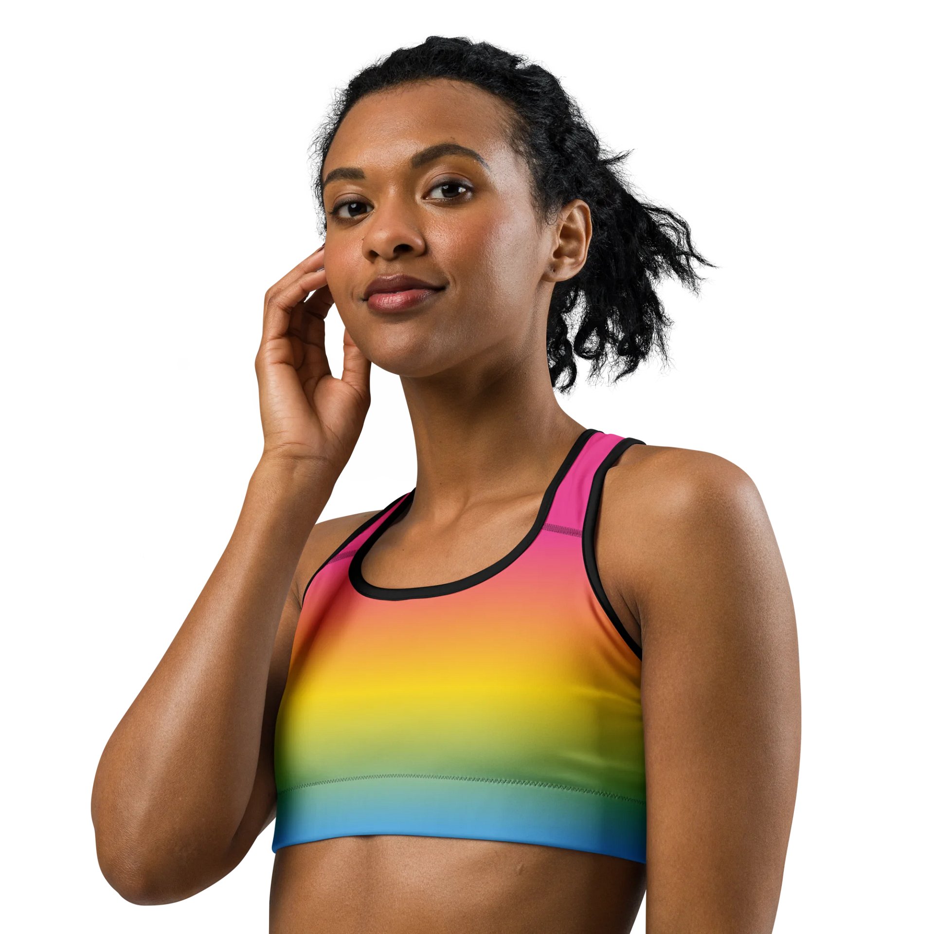 Pansexual Pride Gradient Sports Bra product image (2)
