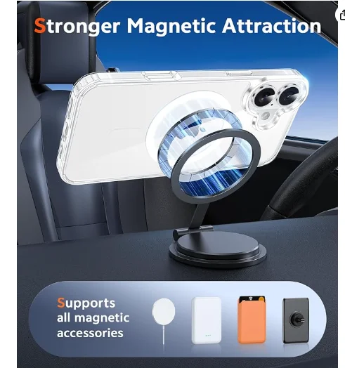 iPhone 17 Case Clear: Magnetic Phone Cases with Screen Protector Drop Proof Compatible with Magsafe Slim Anti Yellowing Rugged Shockproof Protective Transparent Cell Cover (A-Clear) product image (4)