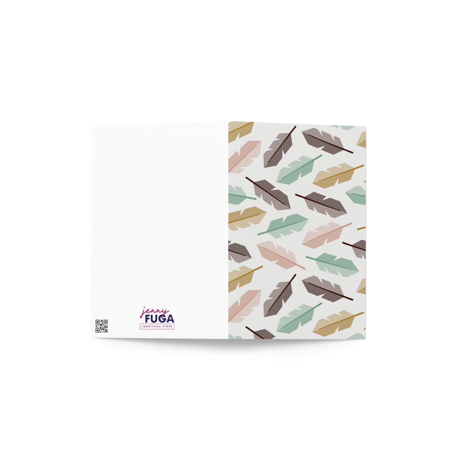 Mid-Century Modern Feathers Greeting Card. product image (2)