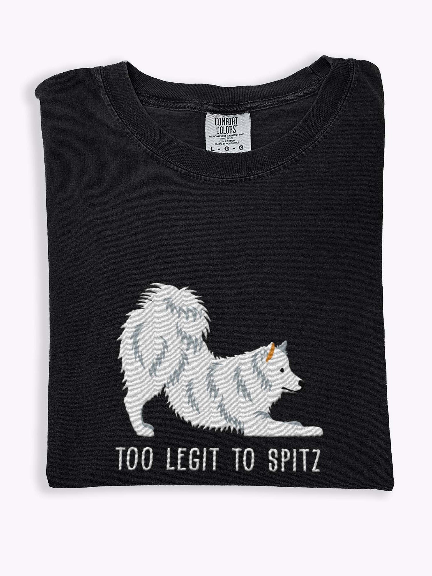 Too Legit to Spitz T-Shirt(Embroidered) of an American Eskimo Dog product image (1)