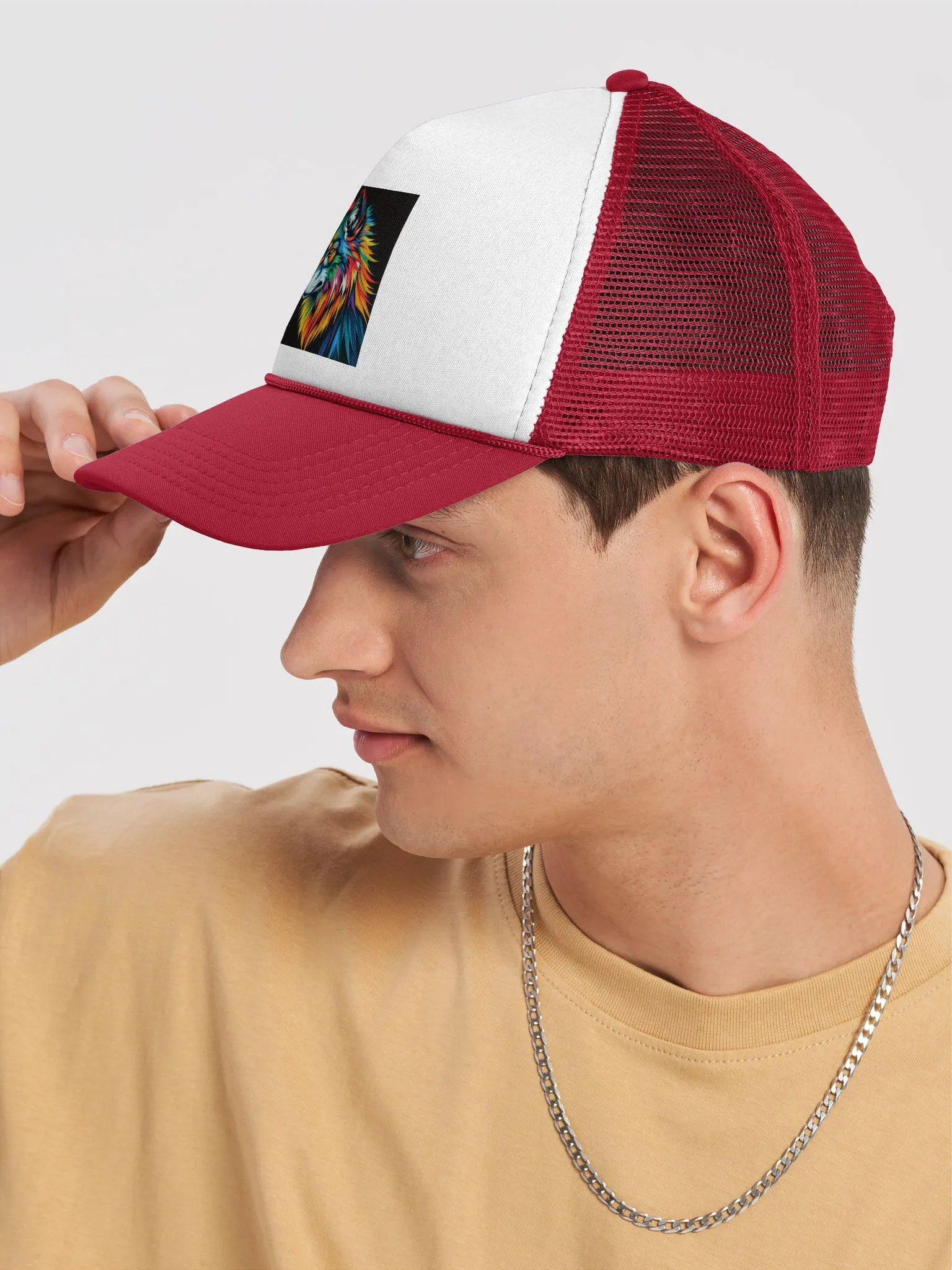 Vibrant Wolf Foam Trucker Hat product image (7)
