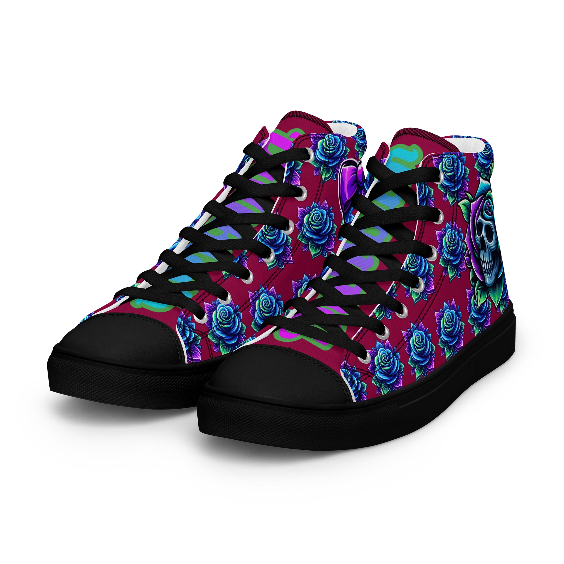 Rose Skull Women's High-Top Shoes product image (6)