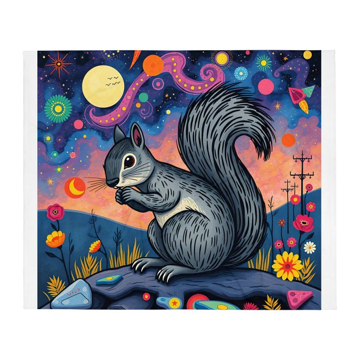 Cosmic Squirrel Dream Throw Blanket product image (1)