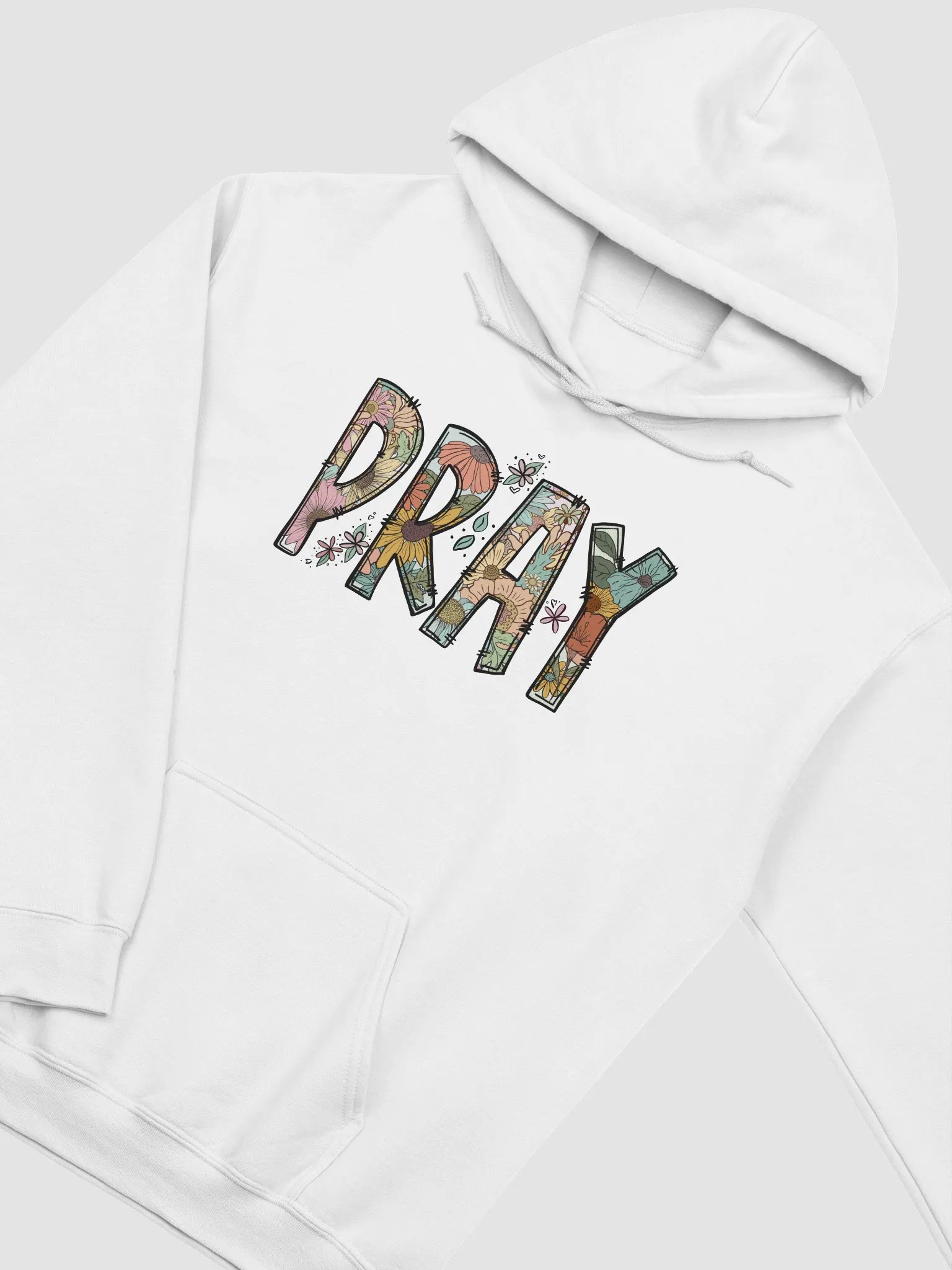 Boho PRAY Graphic Sweatshirt with Flowers product image (23)