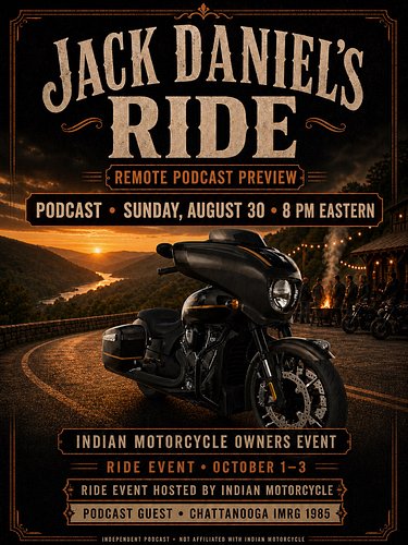 🏍️ JACK DANIEL’S RIDE PODCAST PREVIEW 🎙️

Join us remotely Sunday, August 30, at 8:00 PM Eastern for a special preview of the...