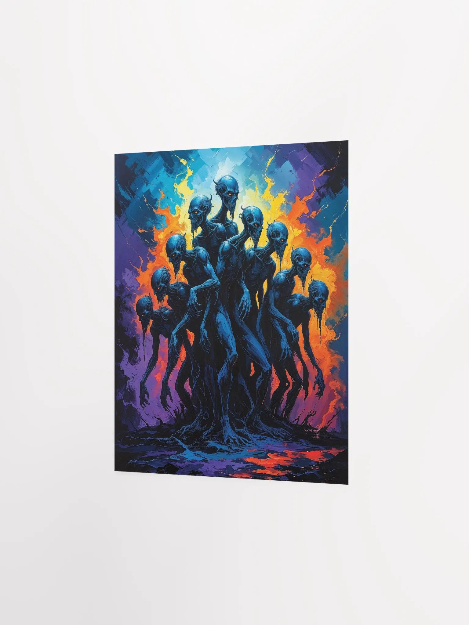 Surreal Blue Figures Matte Poster product image (13)
