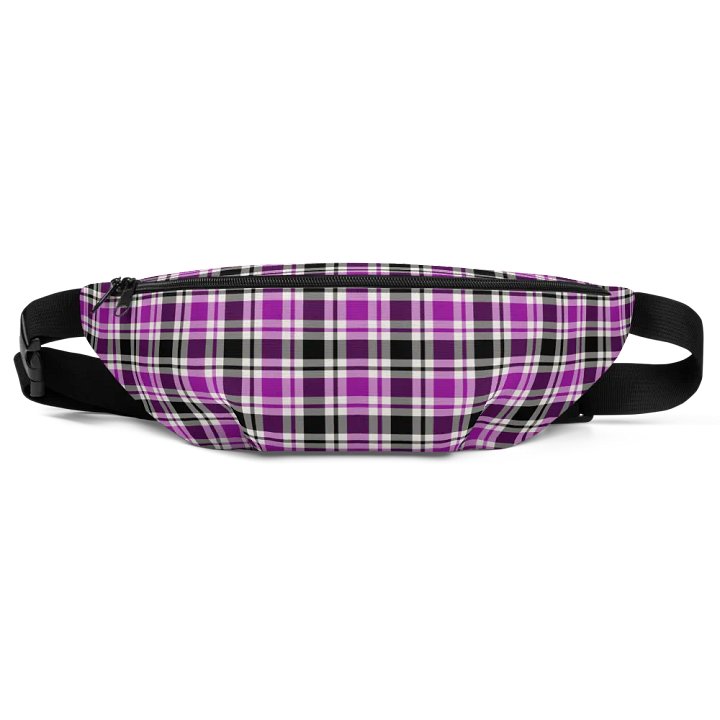 Purple, Black, and White Plaid Fanny Pack product image (2)