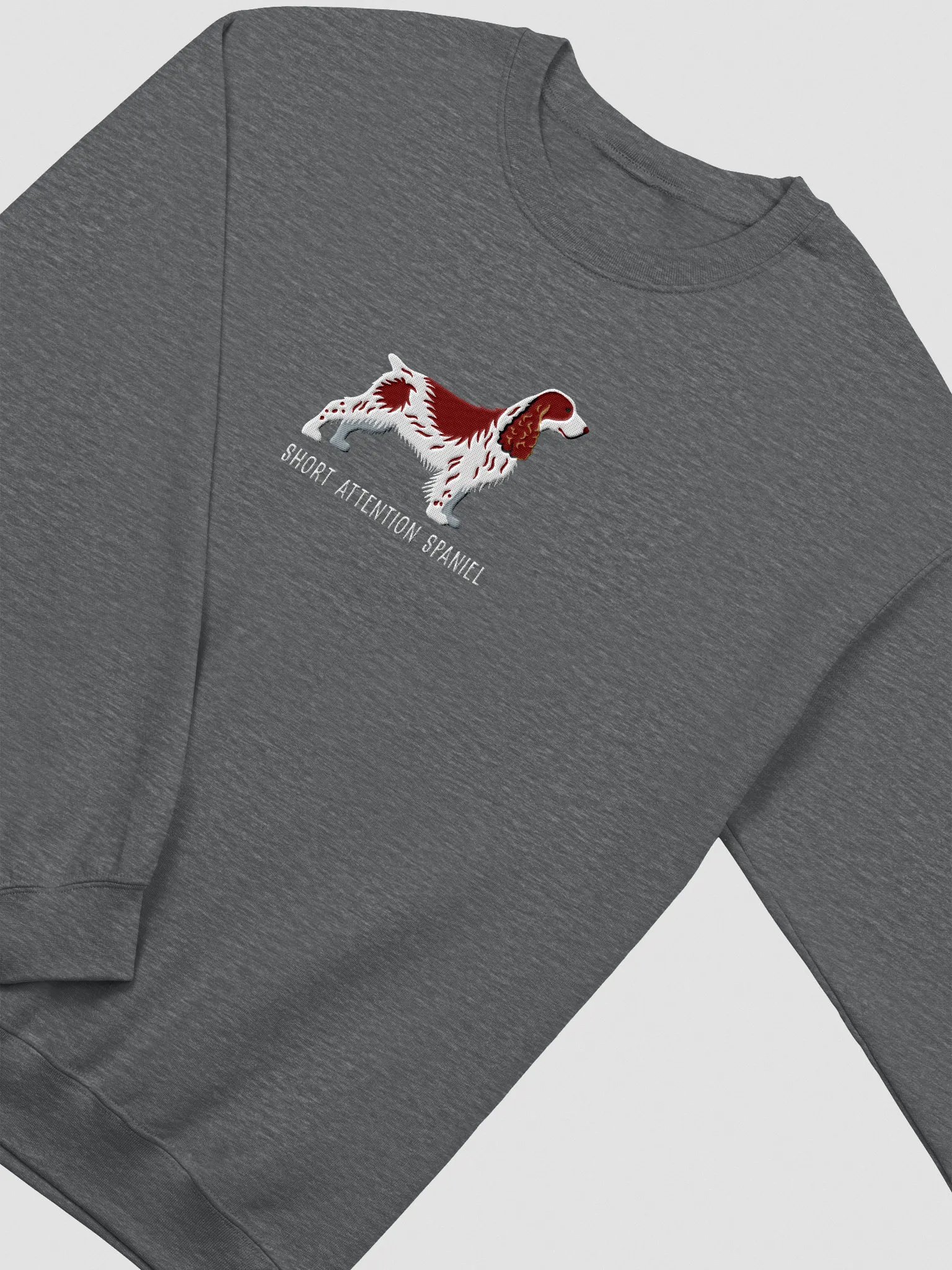 Short Attention Spaniel Sweatshirt (Embroidered) of a Field Spaniel(Liver & White) product image (6)
