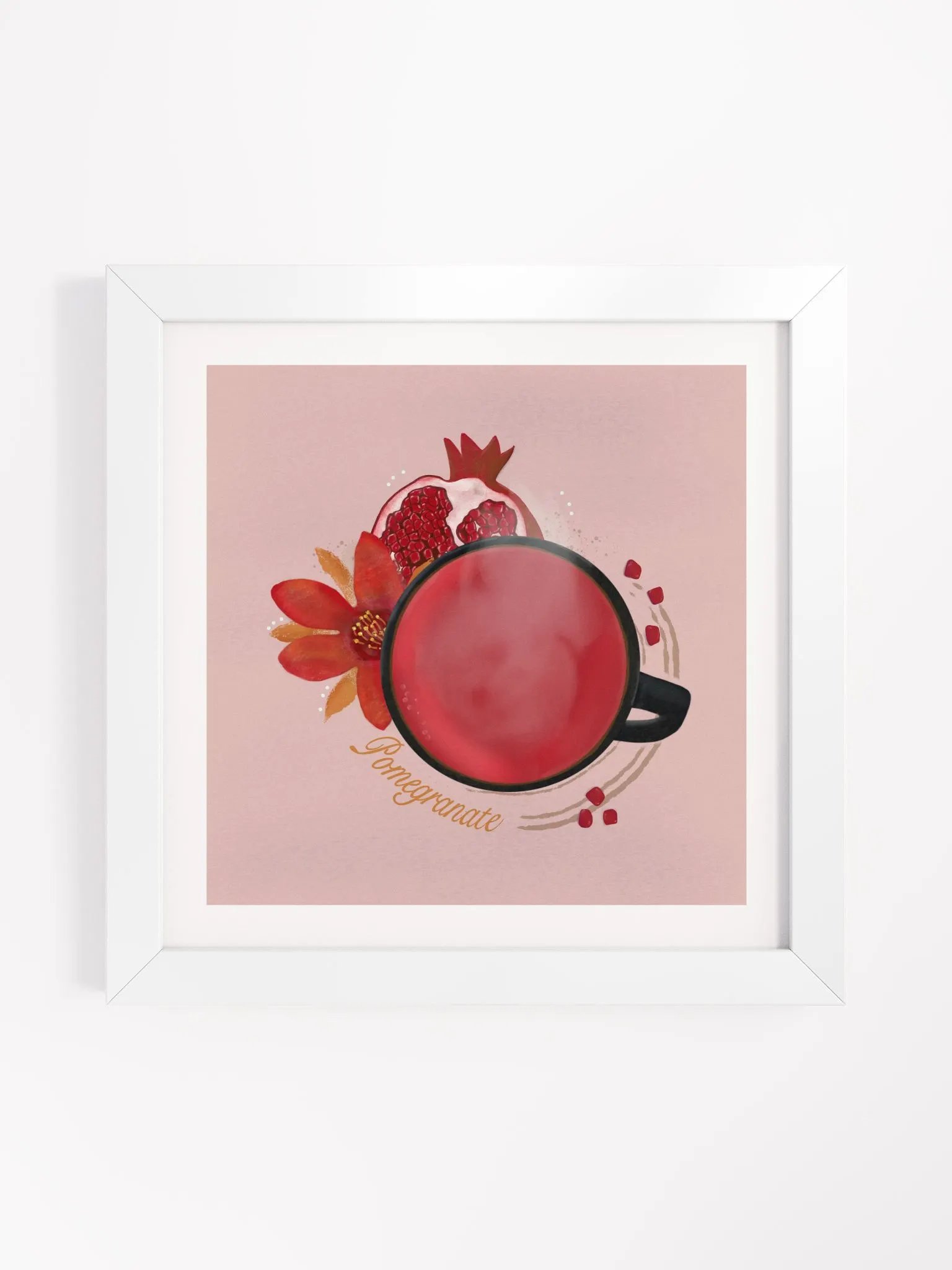 Pomegranate Herbal Tea Framed Poster - Pink product image (1)