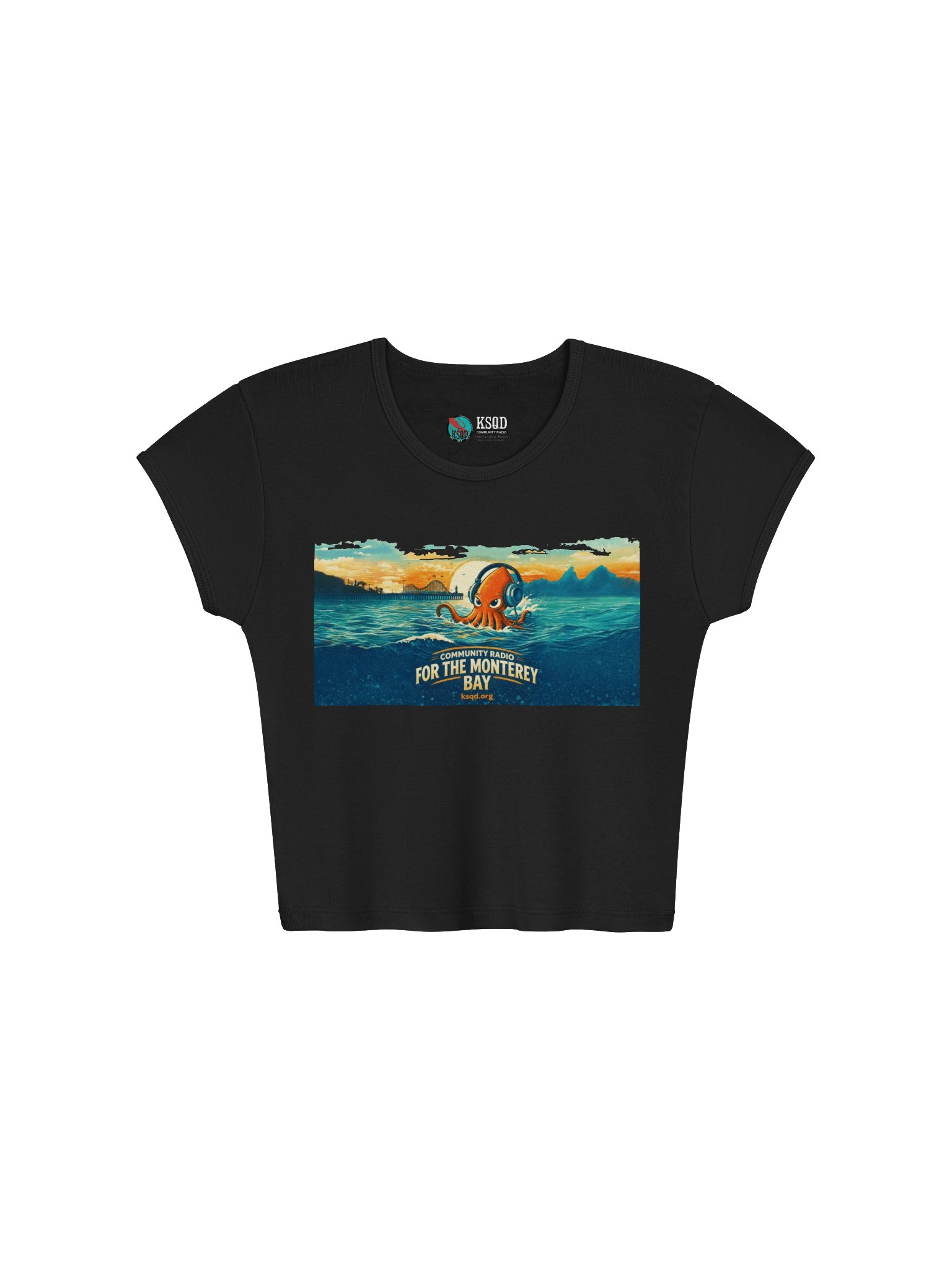 KSQD Logo Women’s Ribbed Baby Tee Crop Top product image (5)