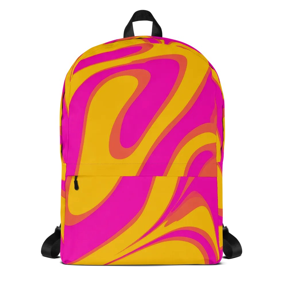 Pink and Yellow Psychedelic Swirls All-Over Backpack product image (9)