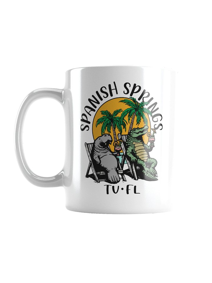 Spanish Springs TV Florida USA Fun Manatee Alligator Design Coffee Mug product image (1)