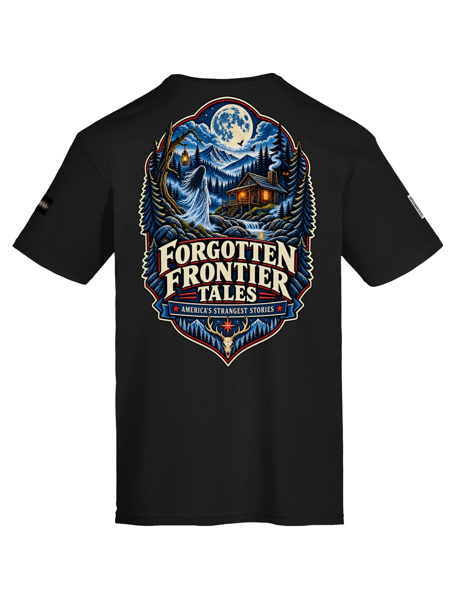 Forgotten Frontier Tales — Cabin of Whispers Haunted Tee product image (7)