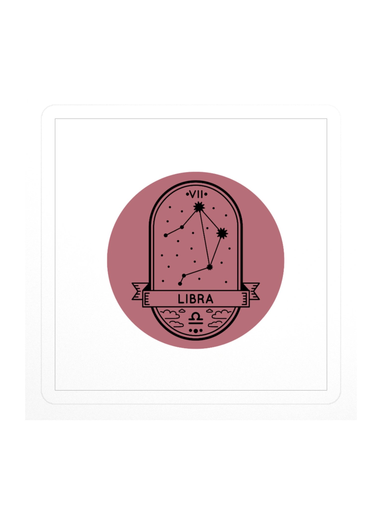 Libra Zodiac Sticker — Elegant Circular Astrology Emblem Design product image (1)