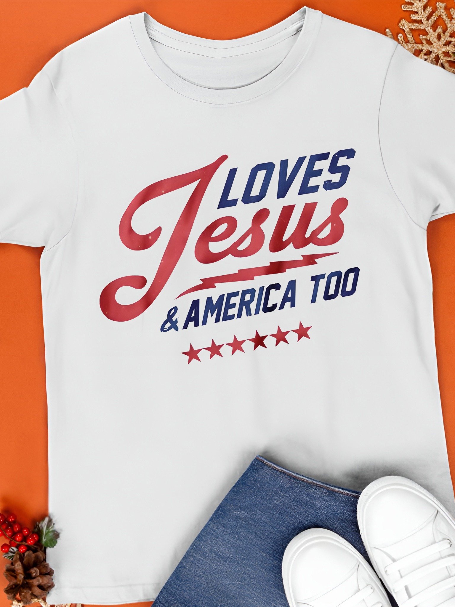 Loves Jesus and America Too T-Shirt product image (1)