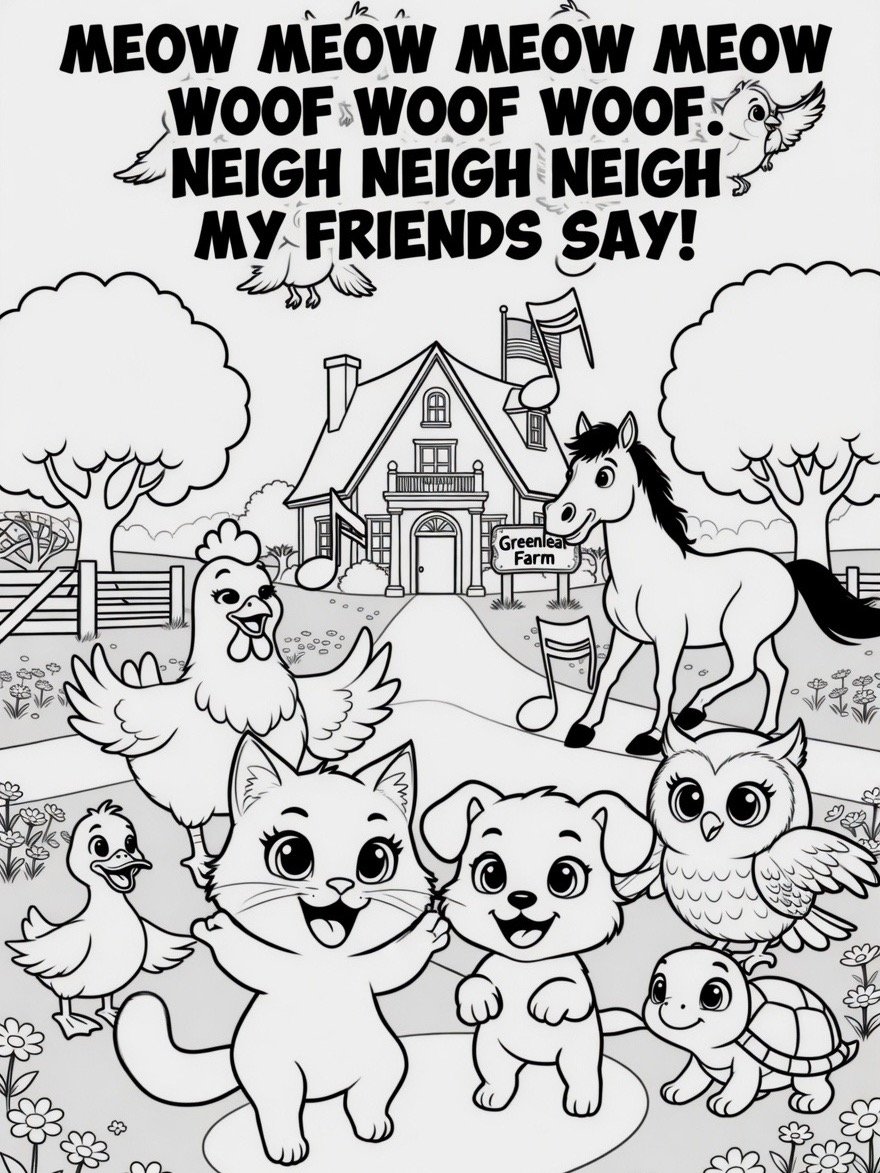 Sing A Rhyme Time Nursery Rhyme Farm Animal Coloring Pages Bundle l 12 Printable PDF Digital Download Pages With Song Lyrics For Ages 3+ l 2 Bonus Pages Included Without Lyrics product image (2)