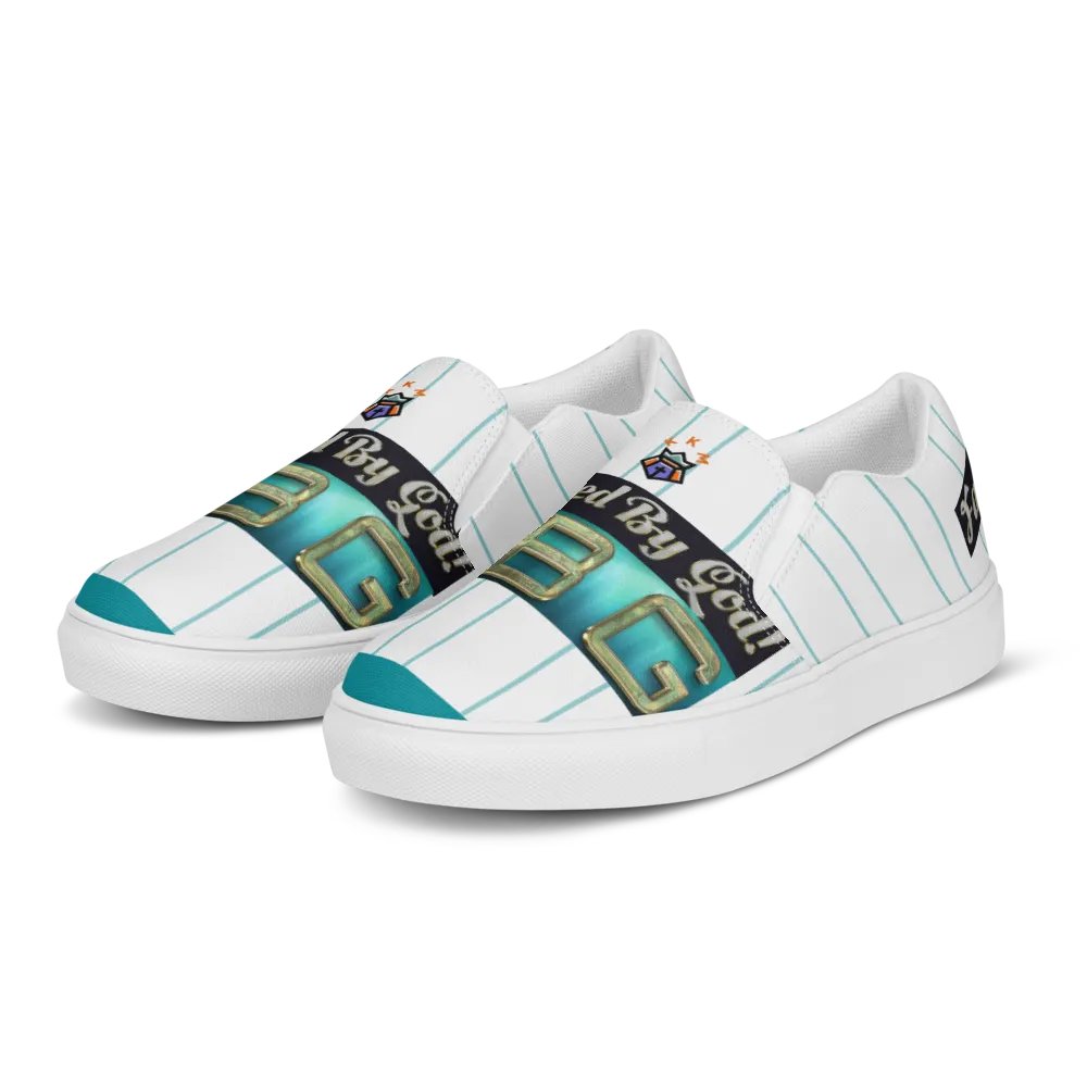 BBG Light Green Striped Men's Slip Ons product image (2)