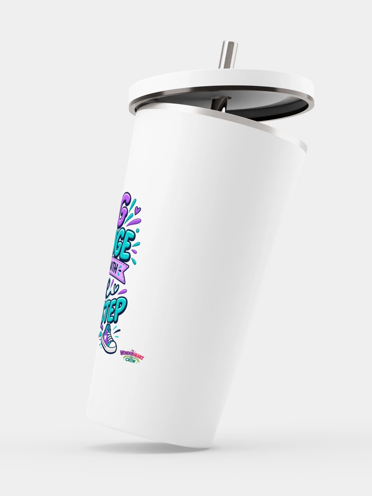 Stainless Steel Insulated Inspirational Tumbler with a Straw - Big Change Starts with One Small Step product image (13)