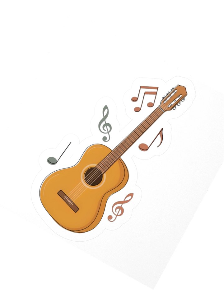 Acoustic Guitar Music Note Sticker product image (5)