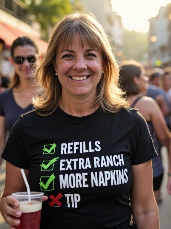 Server's Tips T-Shirt, YES Ranch product image (1)