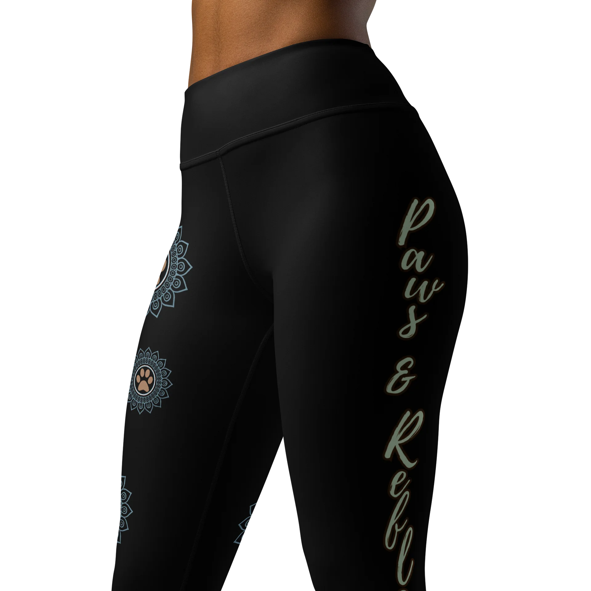 Paws and Reflect Mandala Paw Print Yoga Leggings product image (4)