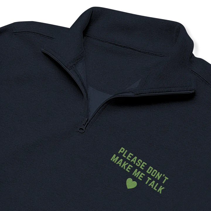 PLEASE DON'T MAKE ME TALK (lime) embroidered quarter zip product image (11)