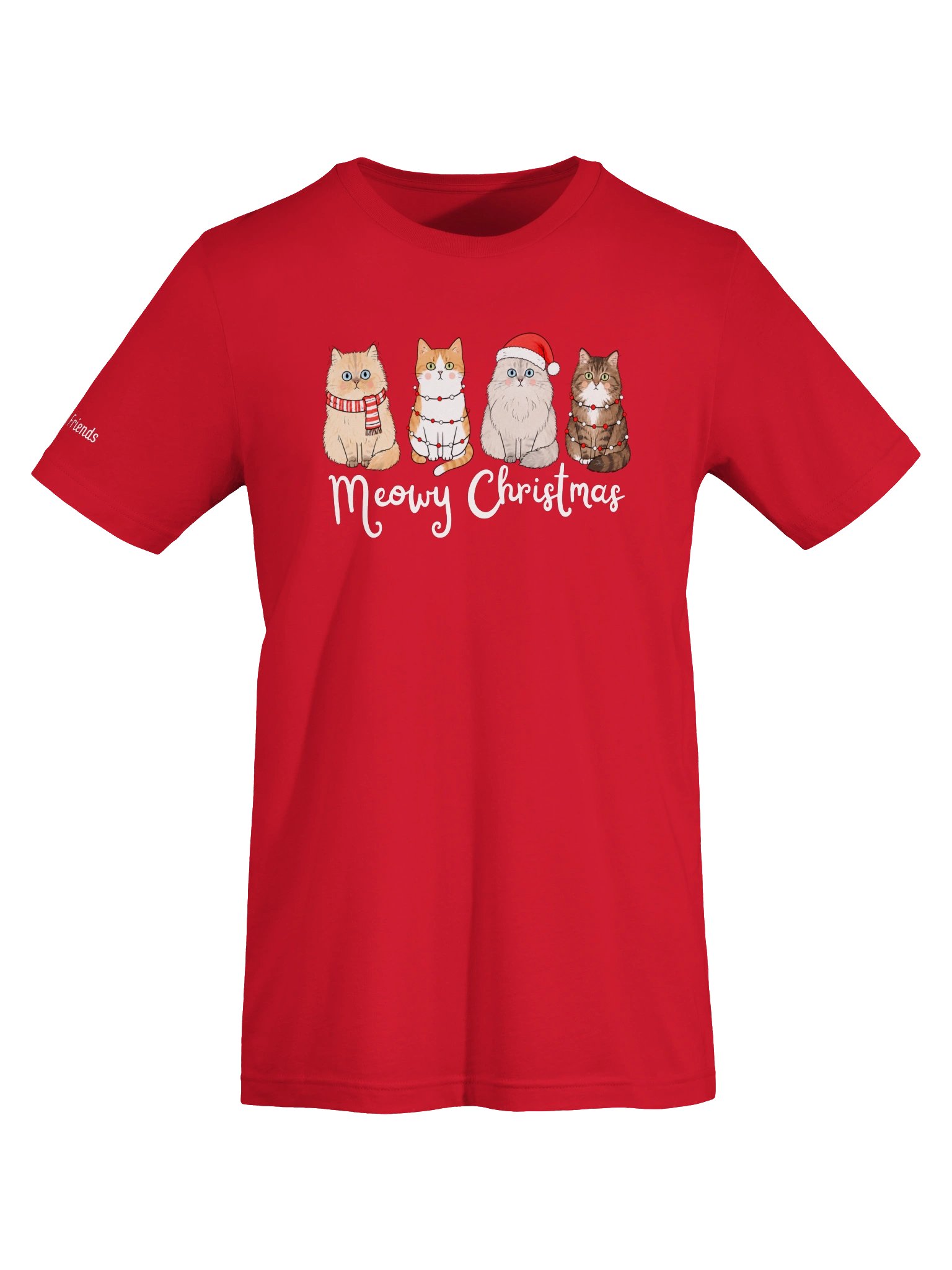 Kristin's Friends "Meowy Christmas" Red T-Shirt product image (5)