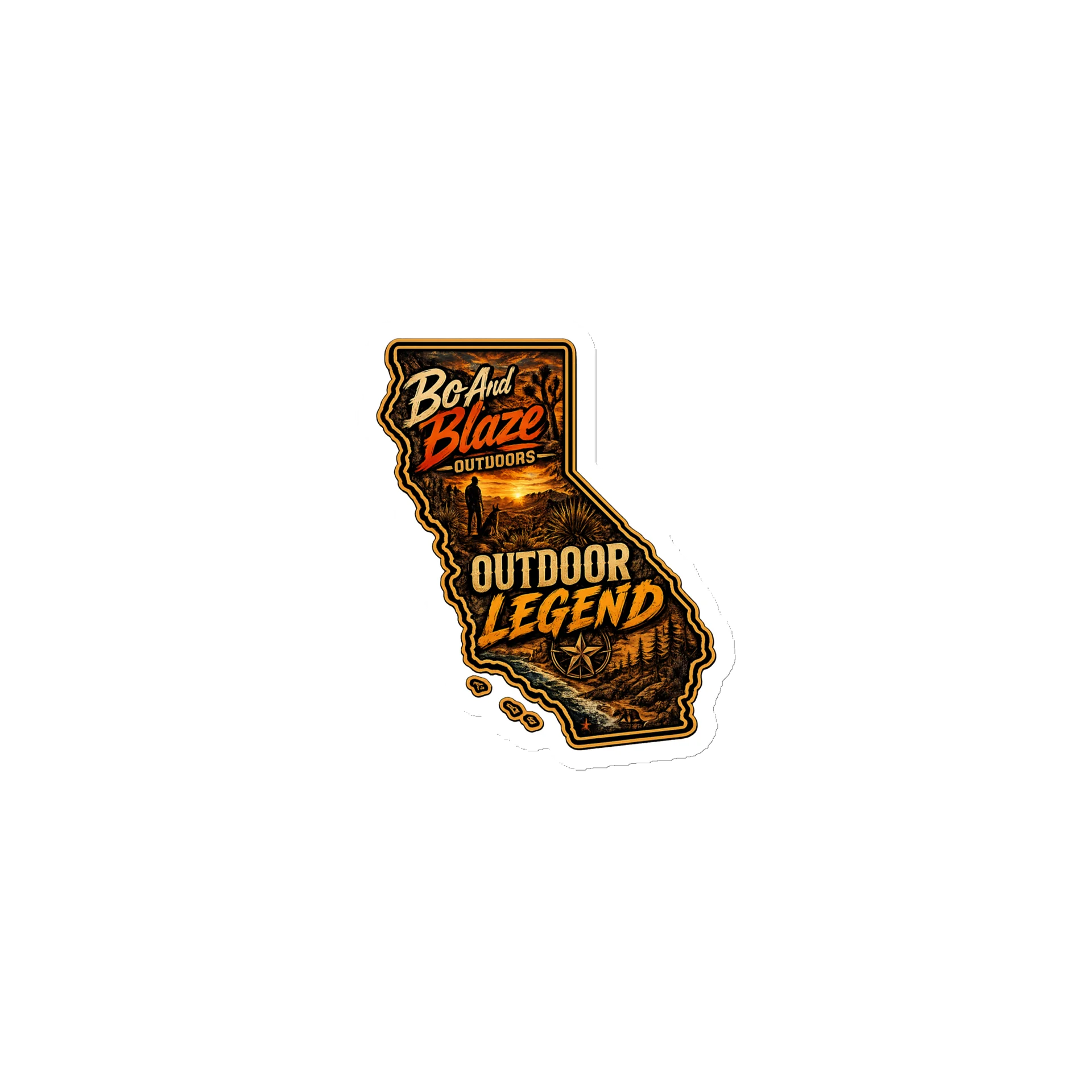 🧲 Bo & Blaze Outdoors Outdoor Legend Magnet ➡️ 4” × 4” product image (1)