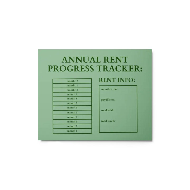 HIGHFALUTIN ANNUAL RENT TRACKER (forest design 1) product image (1)