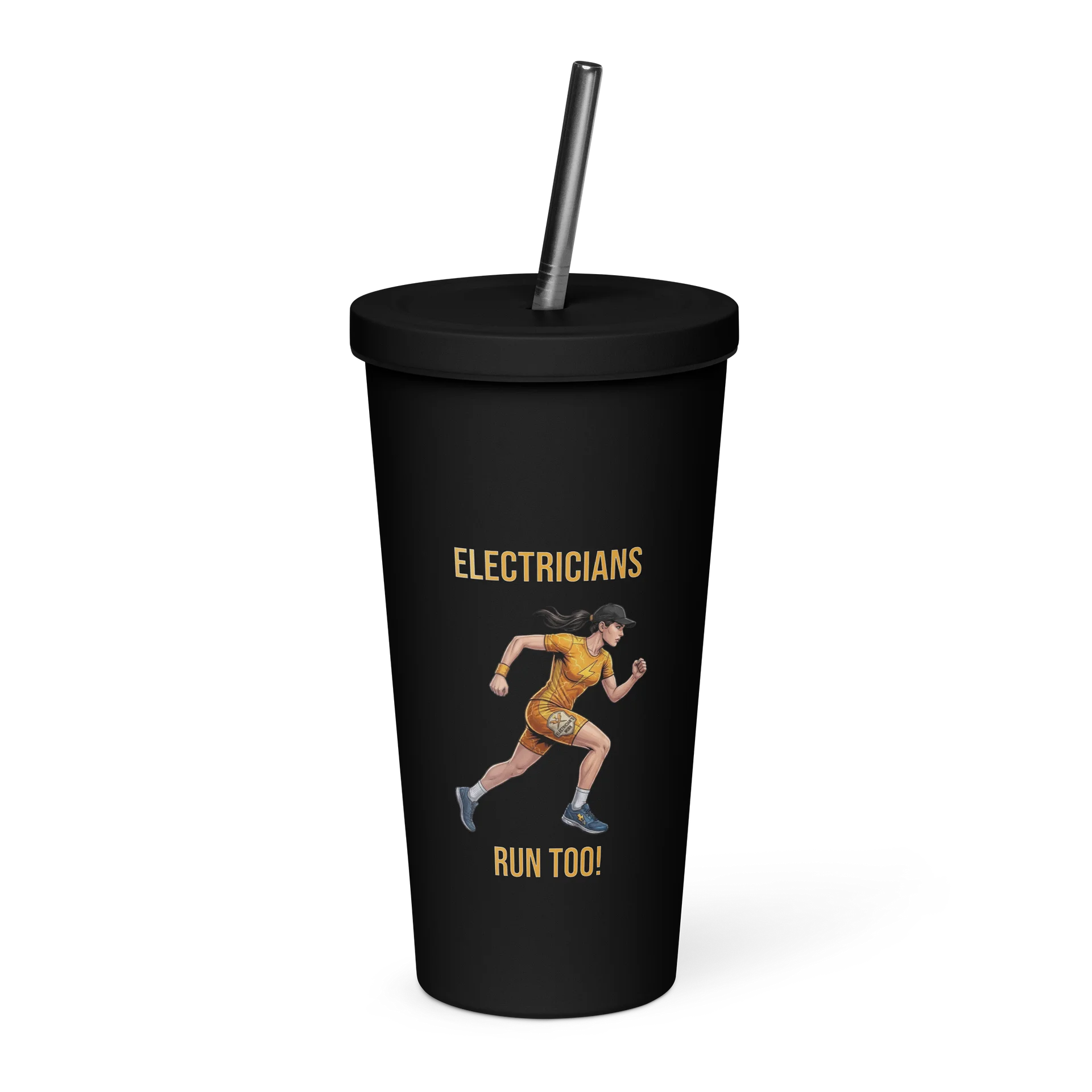 Electrician Athlete Tumbler with Straw | Ladies Running Edition product image (1)