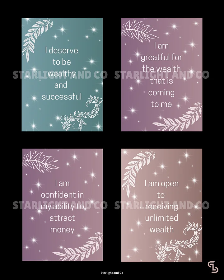 42 Money Manifestation Cards, 2.5 x 3.5 Inches Cards, Digital Manifestation Cards, Wealth Manifestation Cards product image (2)