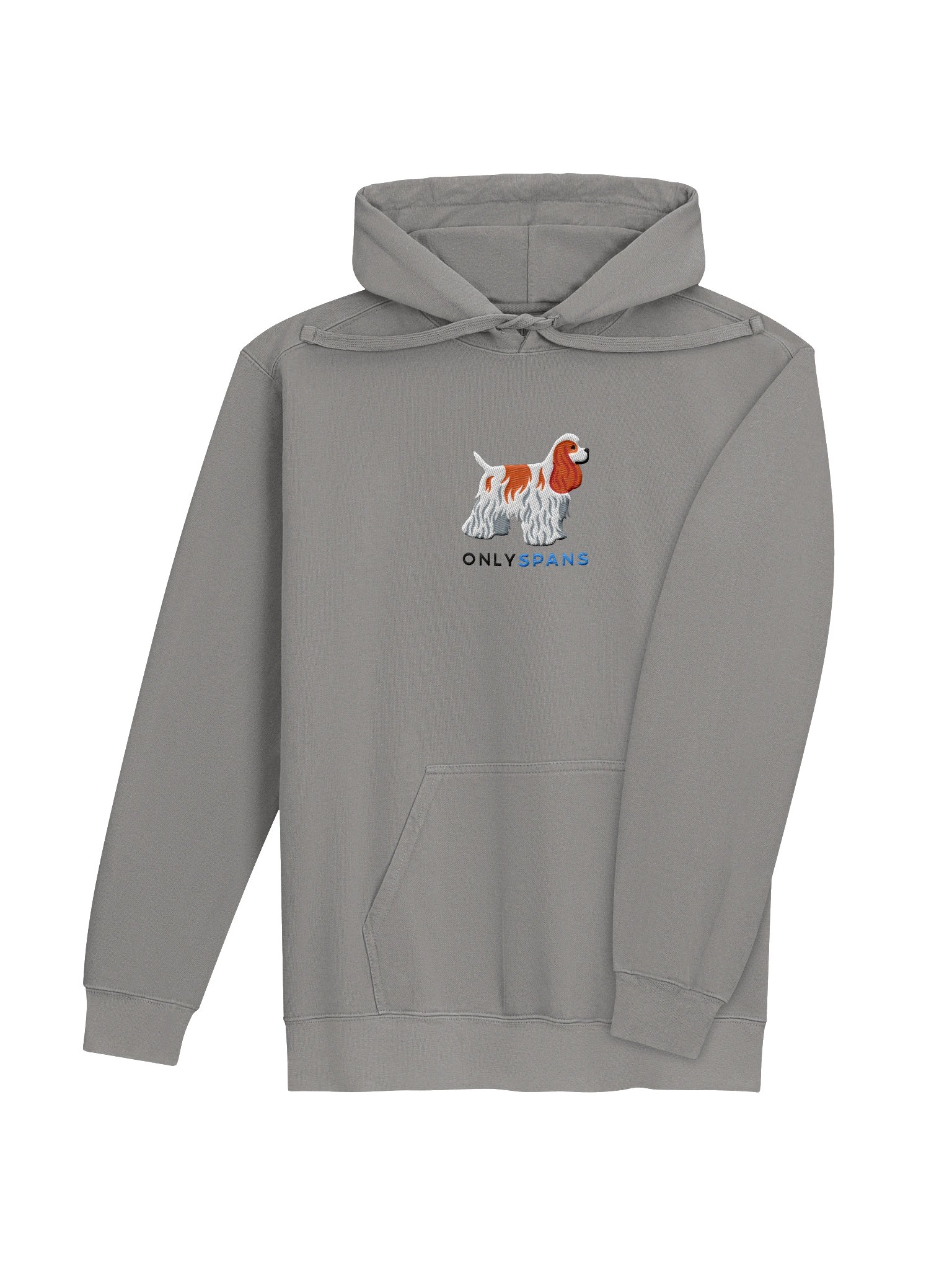 Only Spans Premium Hoodie (Embroidered) of an American Cocker Spaniel(Parti Red & White) product image (16)