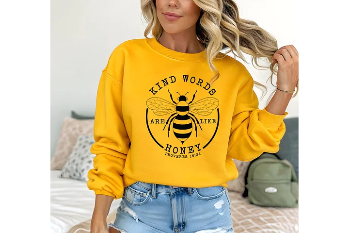 Proverbs 16:24 Bee Kind Crewneck Sweatshirt product image (13)