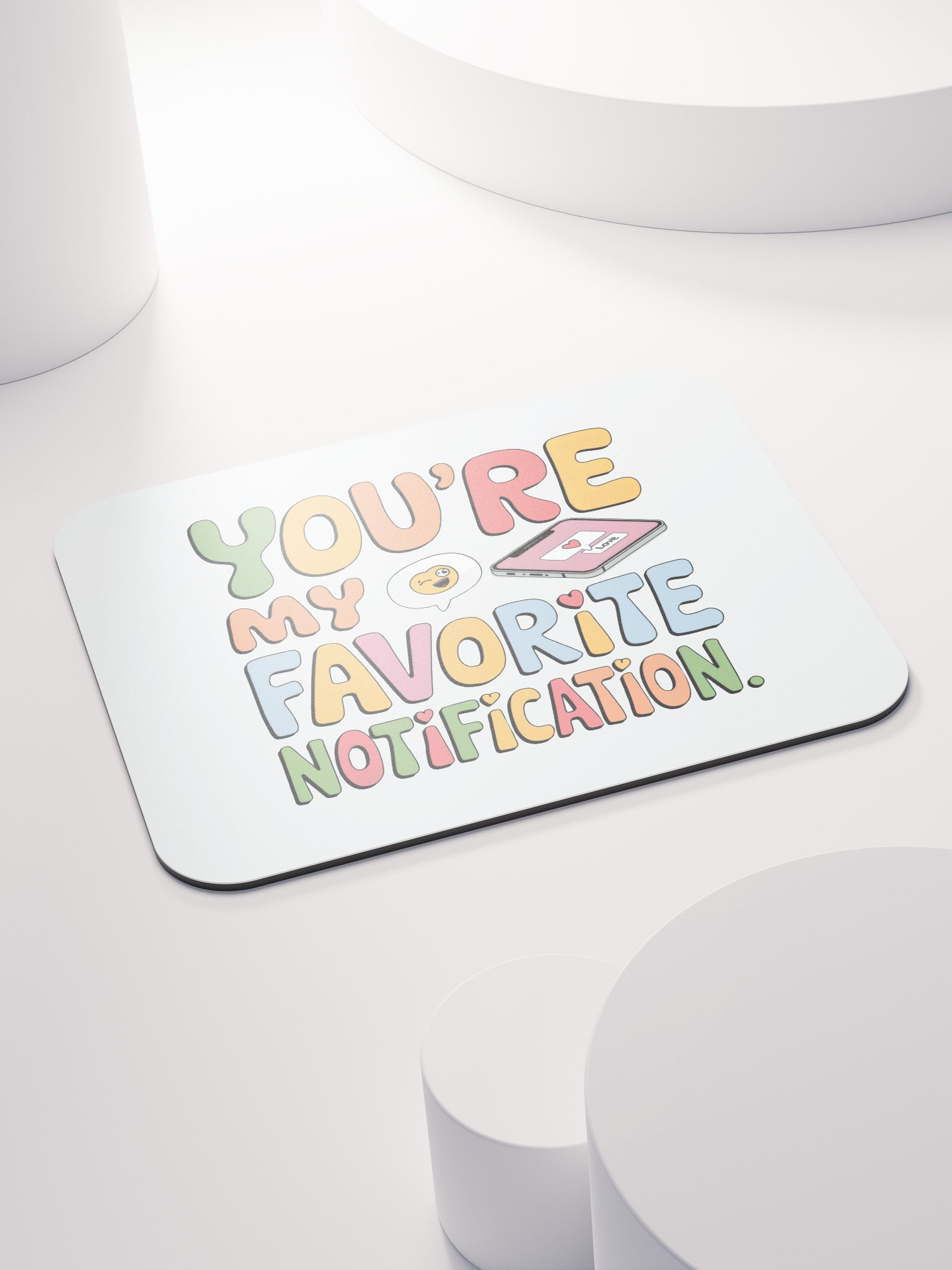 You're My Favorite Notification Mouse Pad | Funny Tech Love Gift | Cute Phone Pun Desk Accessory product image (4)