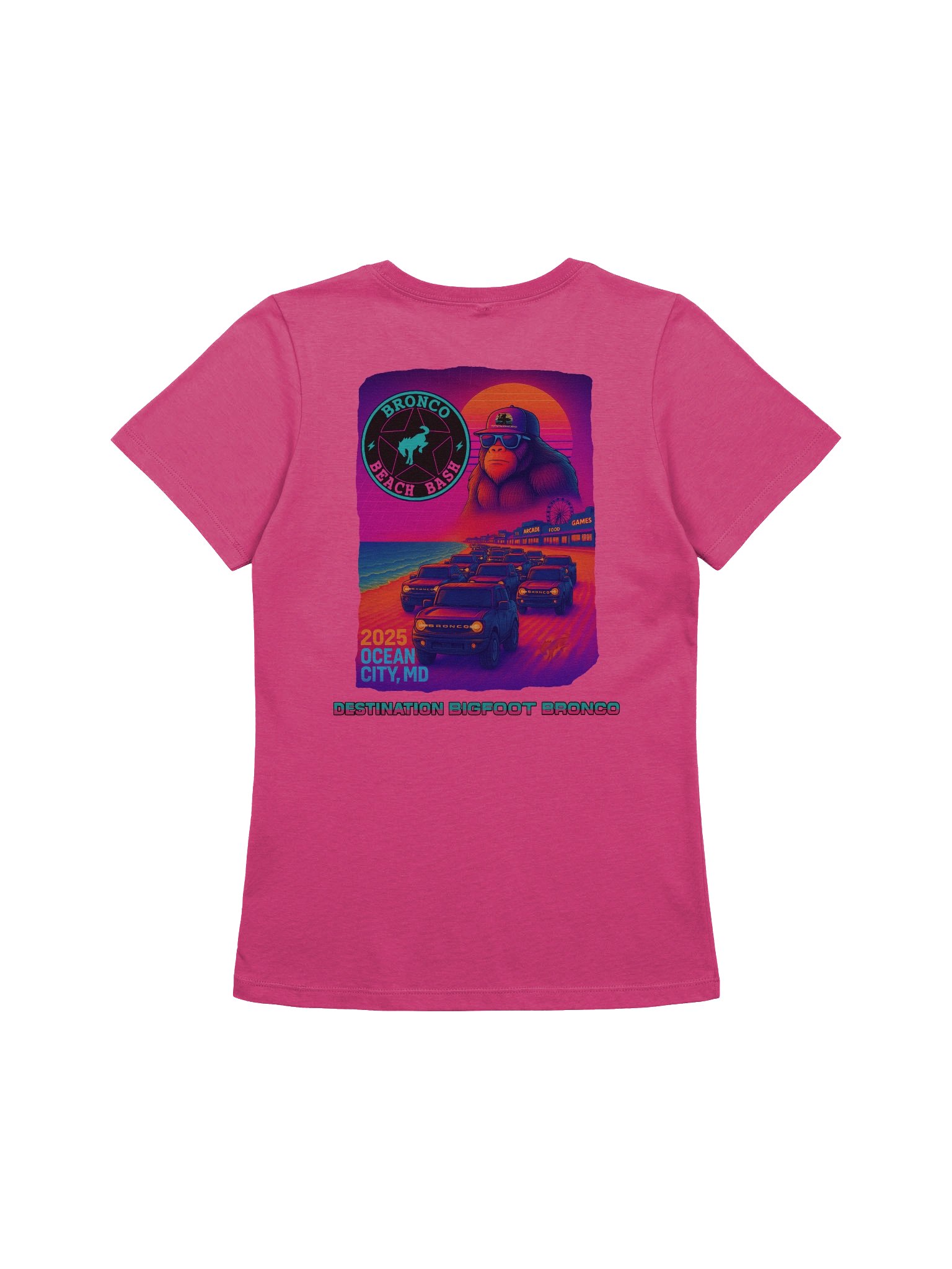 2025 Bronco Beach Bash Ocean City / Destination Bigfoot Bronco Collab | Women's Relaxed Fit Bella + Canvas Supersoft T-Shirt (Multiple Colors Available) product image (18)