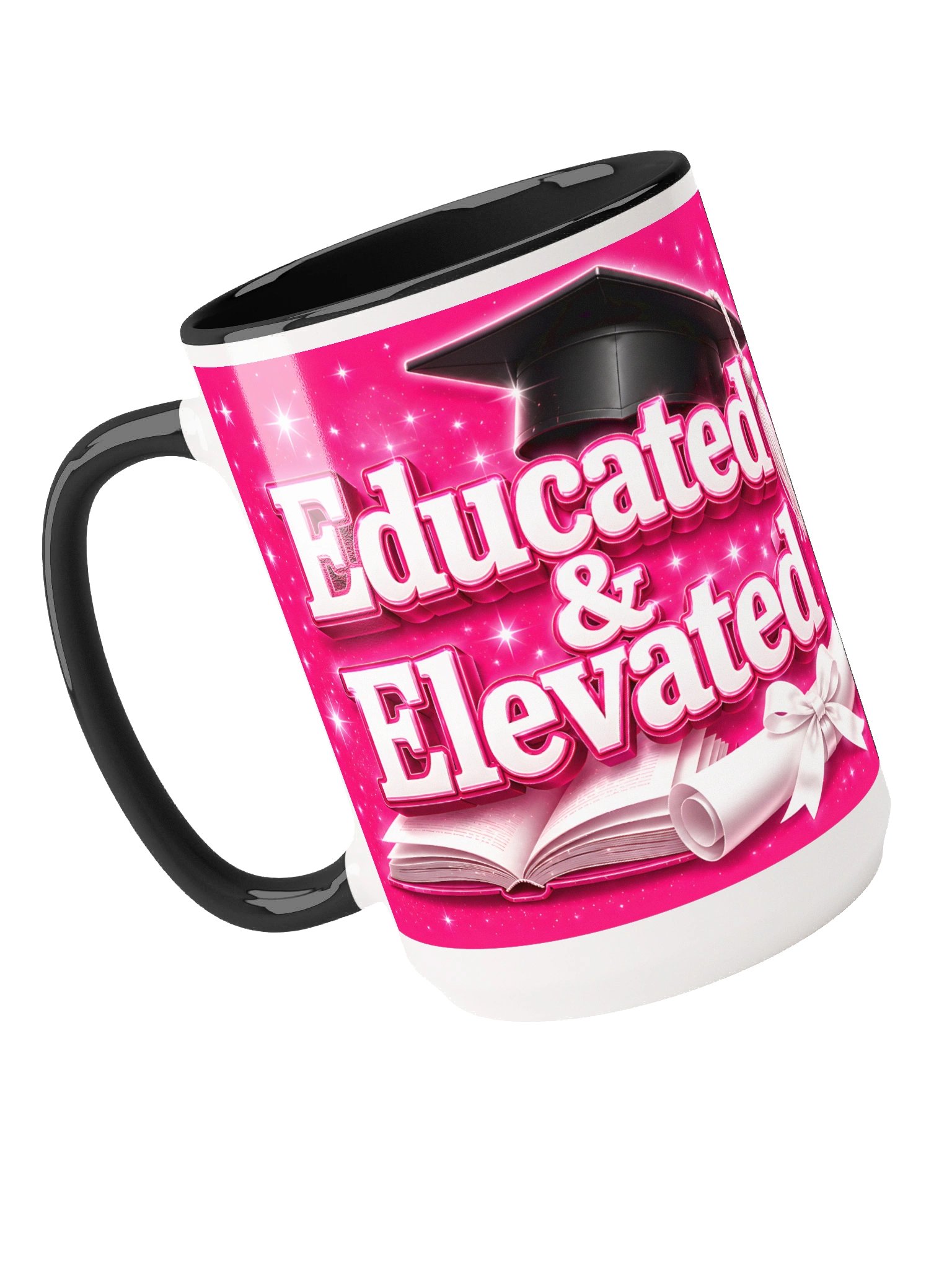 "Educated & Elevated" Graduation Mug — Pink Wrap product image (4)