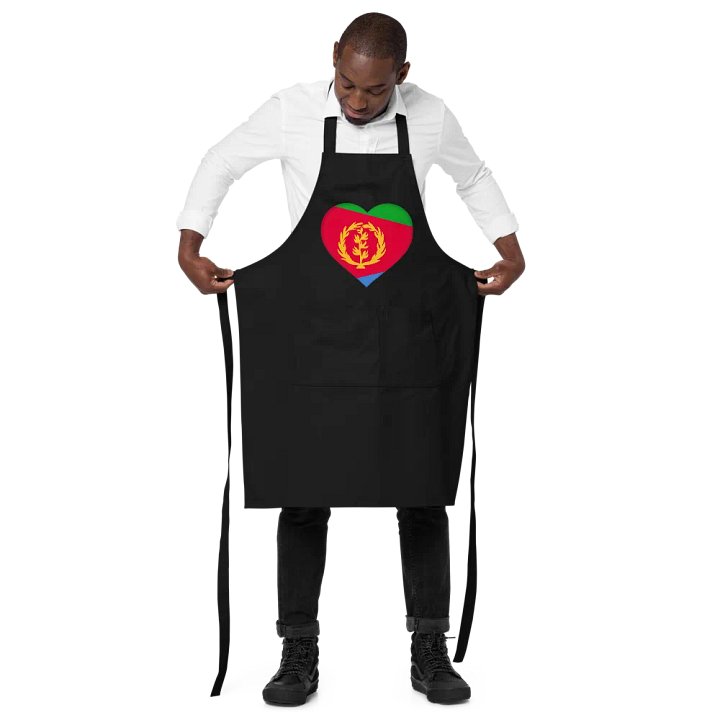 Eritrean Heart Flag Organic Cotton Apron product image (2)