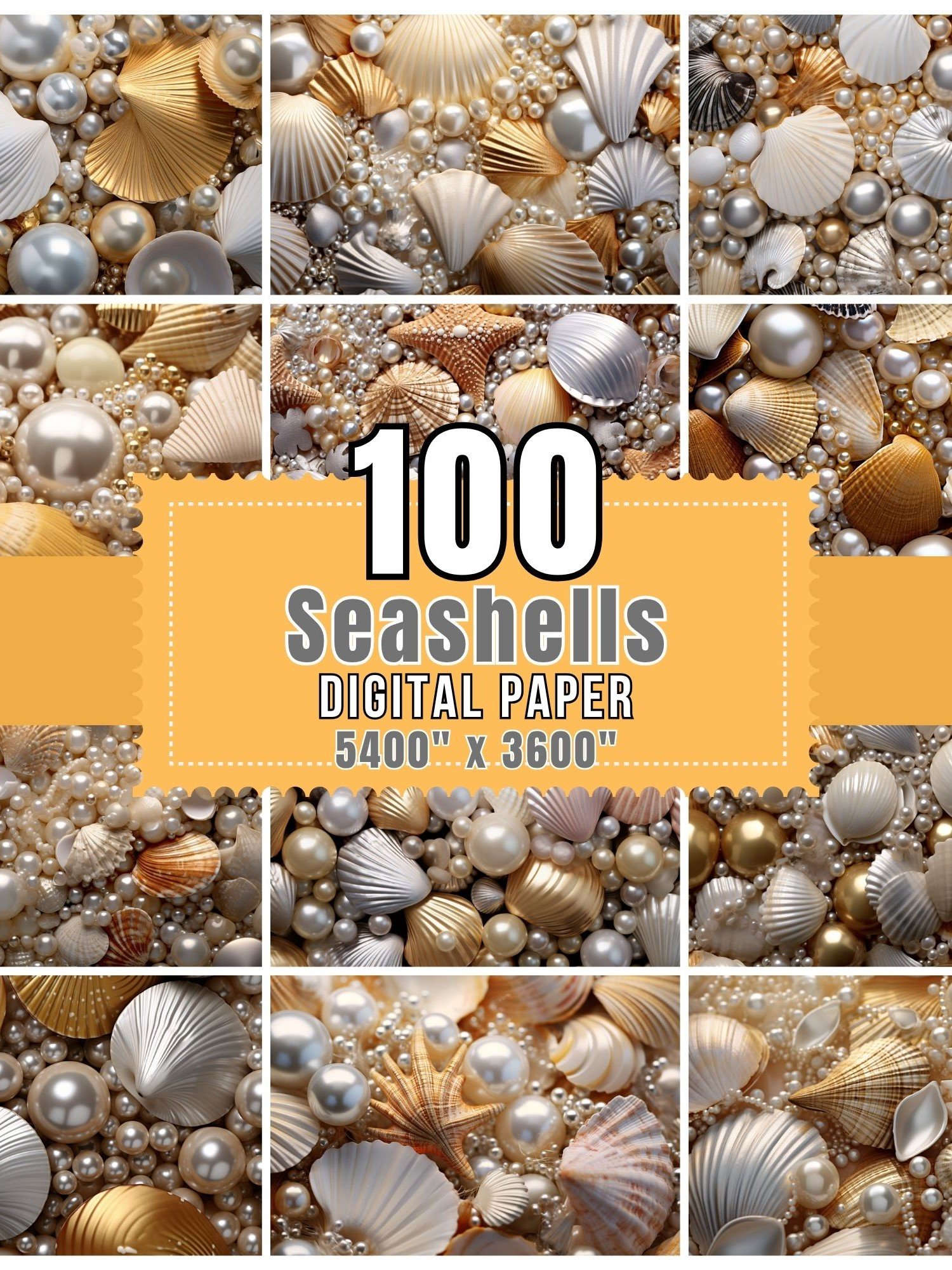 100 Seashell Digital Paper product image (6)