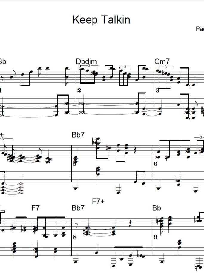 Keep Talkin - Blues piano - Piano sheet music product image (1)