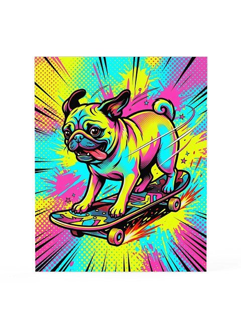 Kickflip Pug Poster