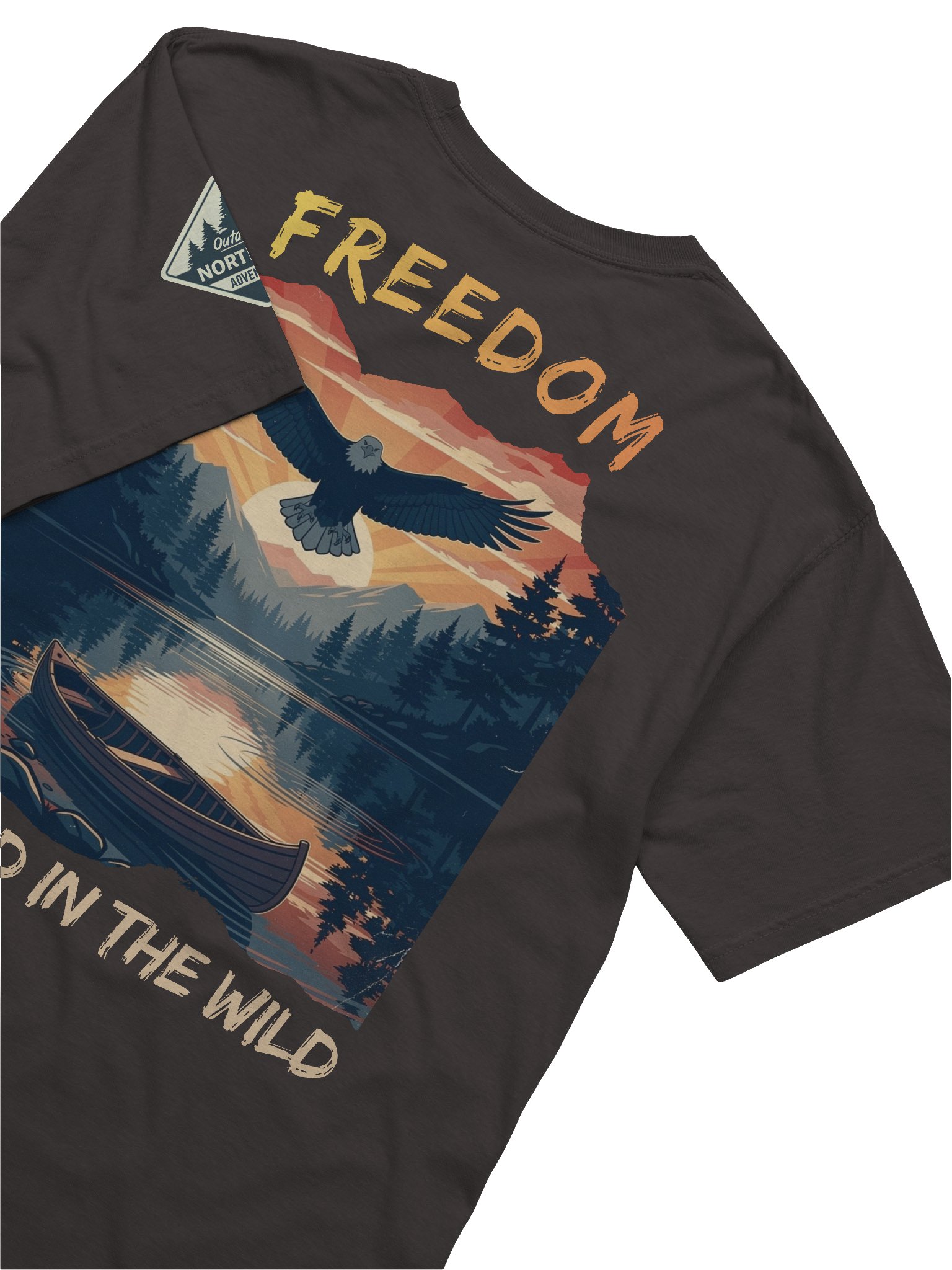 Freedom Found in the Wild – Patriotic Eagle Northwoods T-Shirt product image (4)