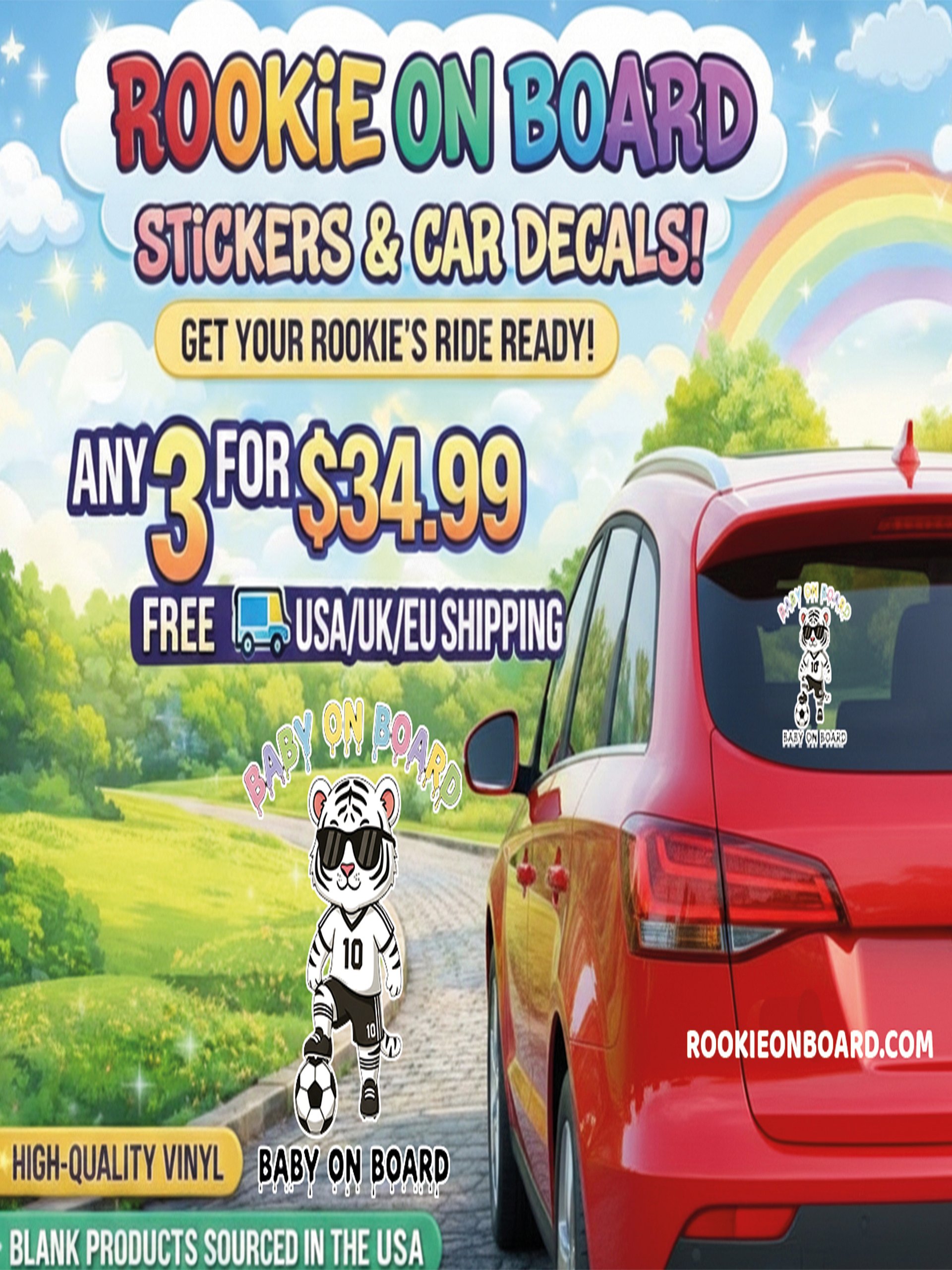 Funny Lion Soccer Baby on Board Sticker - 5x5 Weatherproof Vinyl Car Decal - Cute Lion Soccer Mom and Soccer Dad Gift product image (2)
