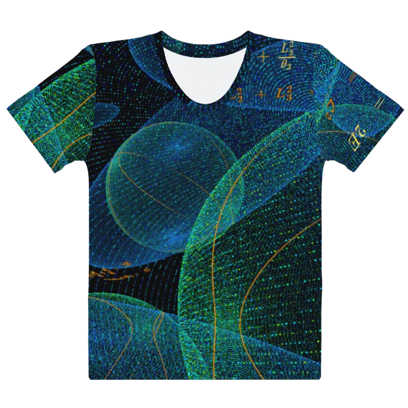Poinsot's Pixel Spaceship 3 - Physics of the Gyroscope Women's Crew Neck T-Shirt product image (3)