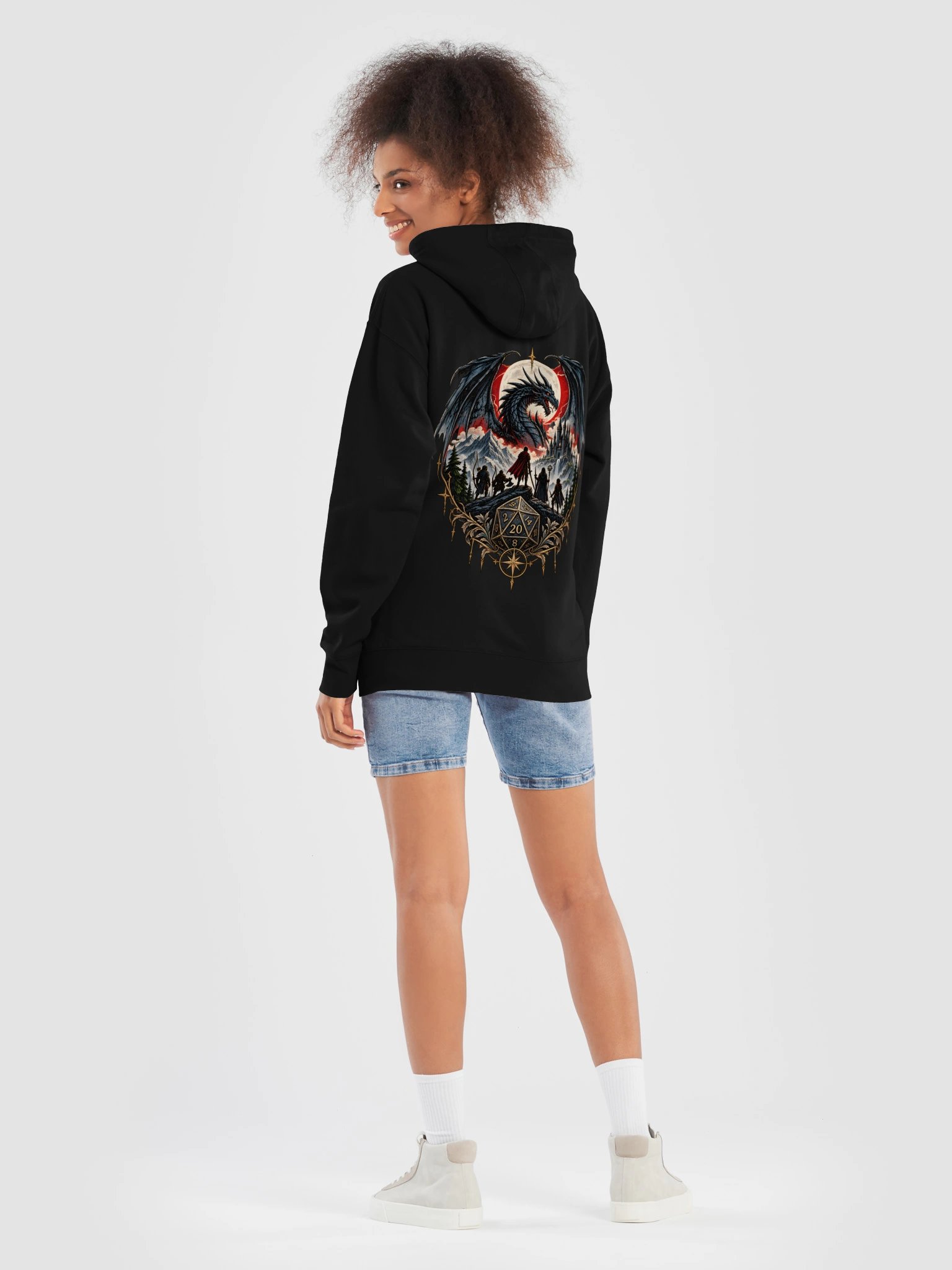 🐉 Roll for Adventure – D20 Dragon Fantasy Hoodie product image (8)