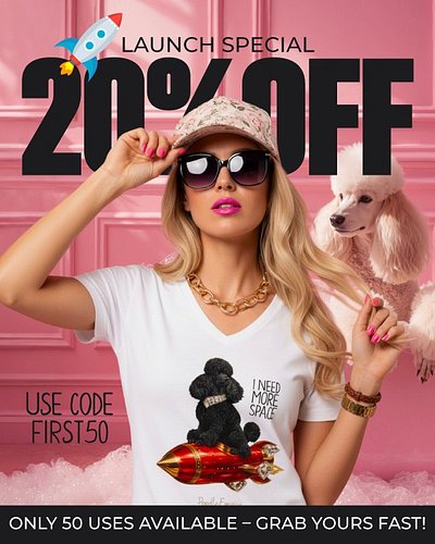 🚨🐩 LAUNCH MODE: ACTIVATED 🐩🚨

Serving looks, attitude, and a deal you don’t deserve but absolutely need. 💅✨

For a VERY limit...