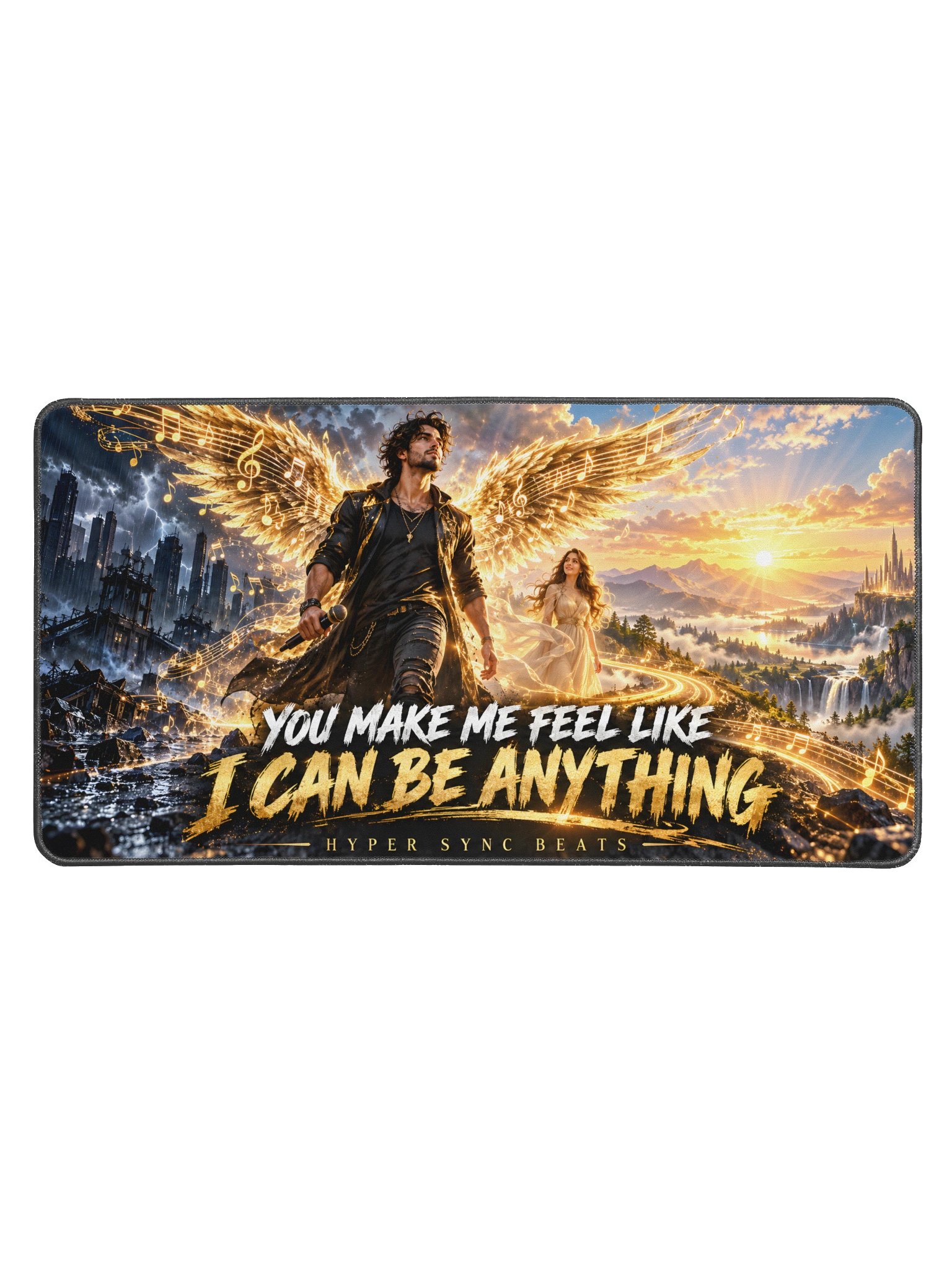 You Make Me Feel Like I Can Be Anything—Hyper Sync Beats Premium Desk Mat product image (1)
