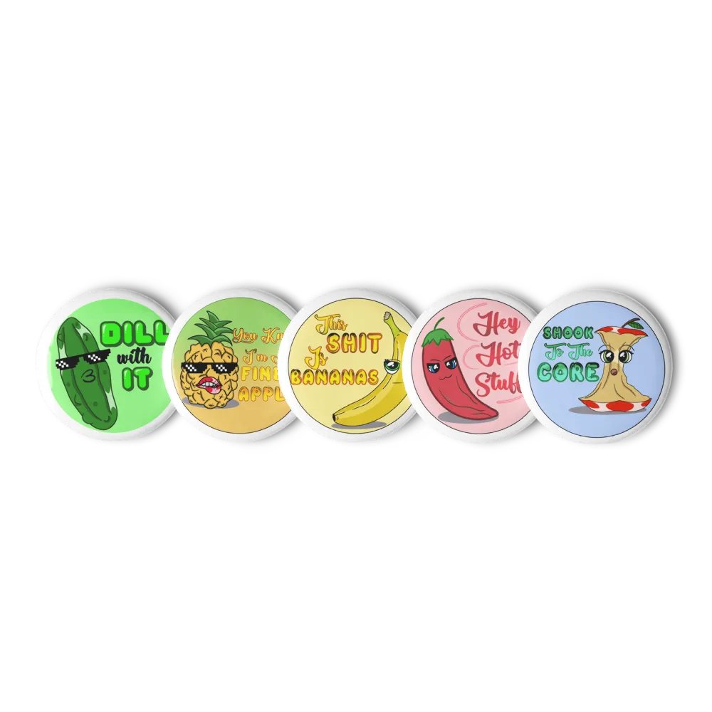 Food Puns Pin Buttons Set product image (5)