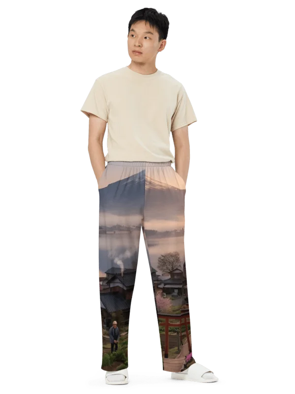 Mount Fuji Unisex Wide-Leg Pants | Graphic Lounge & Streetwear product image (3)